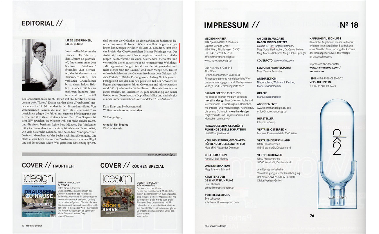 more than design, Editorial und Impressum